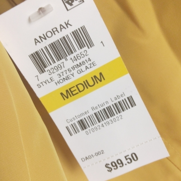 NWT Charter Water-Resistant Yellow Utility Hooded Jacket $99.50 Medium - Picture 6 of 8